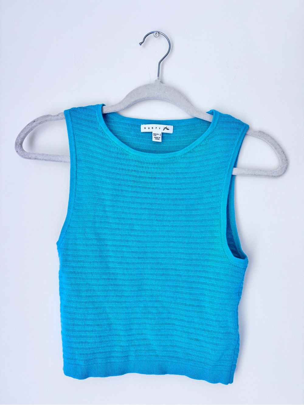 Rusty Bright Turquoise Ribbed Women’s Tank Top